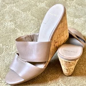 Cole Haan size 5 Beige Wedge with Cork Base